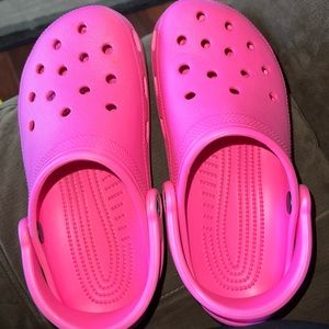 Pink crocs